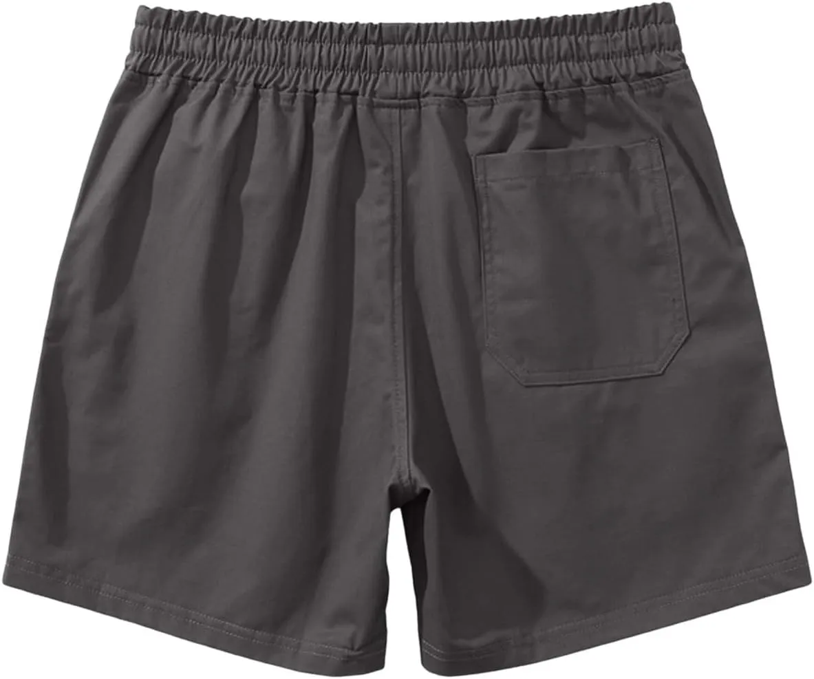 Men Shorts Slim Fit Flat Front Stretch Casual Short Shorts Outdoor Athletic Workout Running Comfy Activewear Pants