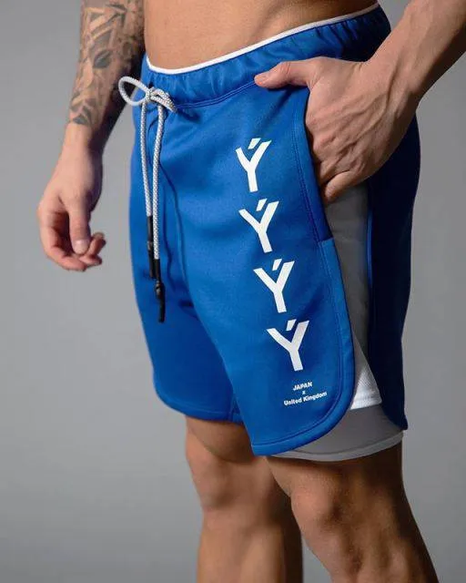 Mens 2-in-1 Running Shorts | Quick Dry Fitness Jogging Shorts