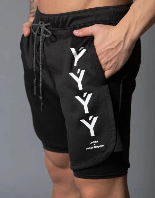Mens 2-in-1 Running Shorts | Quick Dry Fitness Jogging Shorts