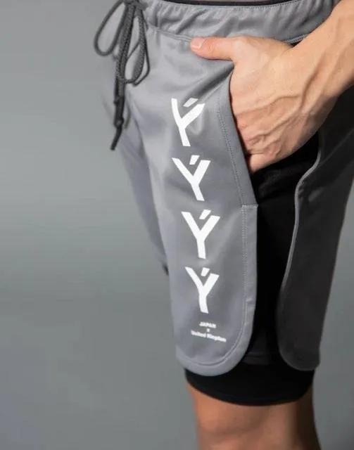 Mens 2-in-1 Running Shorts | Quick Dry Fitness Jogging Shorts