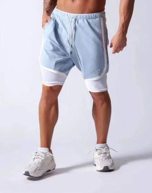 Mens 2-in-1 Running Shorts | Quick Dry Fitness Jogging Shorts