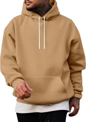 Mens Hoodies Pullover Loose Fit Collar Drawstring Hoodies Pullover Sweatshirts Casual Long Sleeve Shirts With Pockets