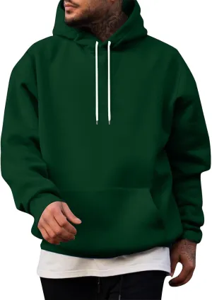 Mens Hoodies Pullover Loose Fit Collar Drawstring Hoodies Pullover Sweatshirts Casual Long Sleeve Shirts With Pockets