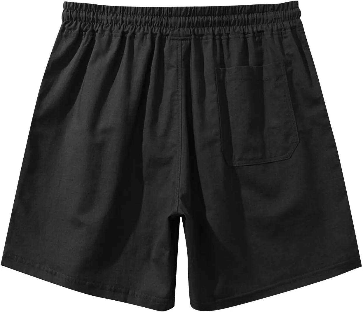 Men's Linen Shorts Casual Cotton Lightweight Elastic Waist Drawstring 2025 Summer Shorts with Pockets