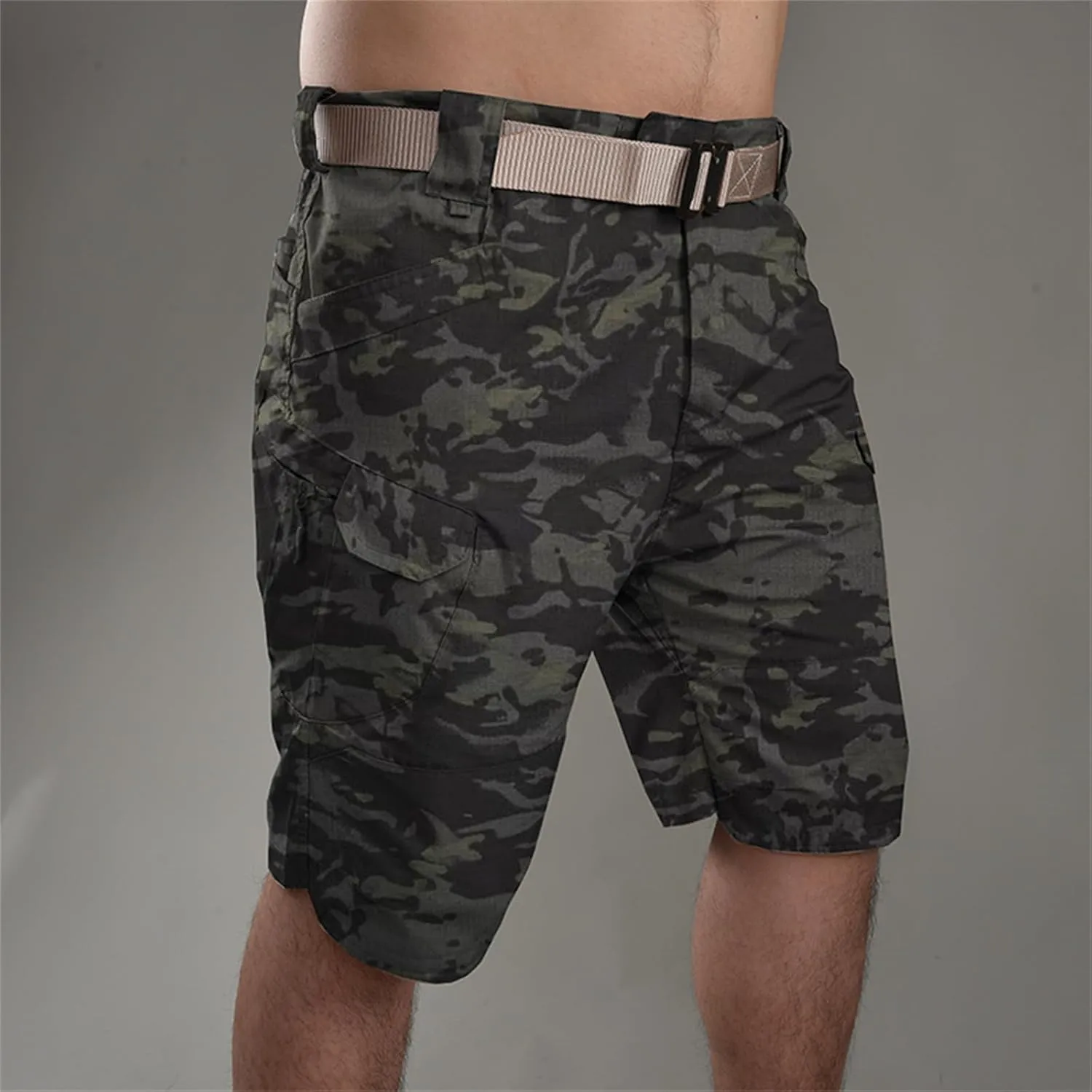 Men's Tactical Military Shorts Flat Front Urban Work Shorts Combat Hiking Pants Joggers Pants with Multi Pockets