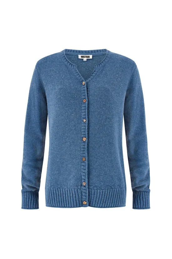 Mistral Notch Neck Roll Edge Cardigan