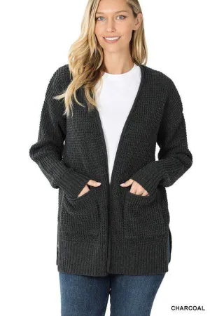 Open Waffle Knit Cardigan