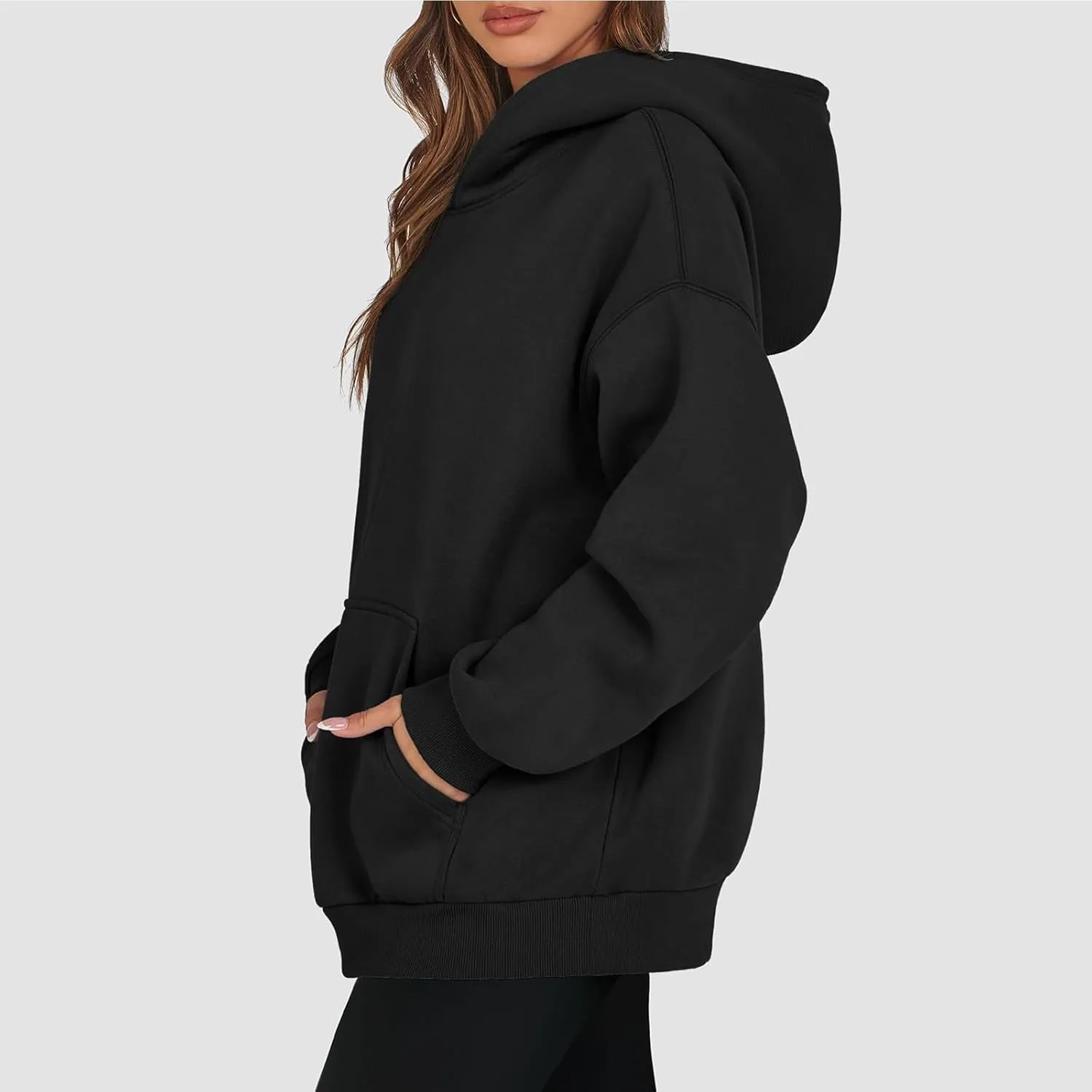 Oversized Hoodies for Women Fleece Plus Size Sweatshirts with Pocket Casual Pullover Tops Fall Winter Outfits