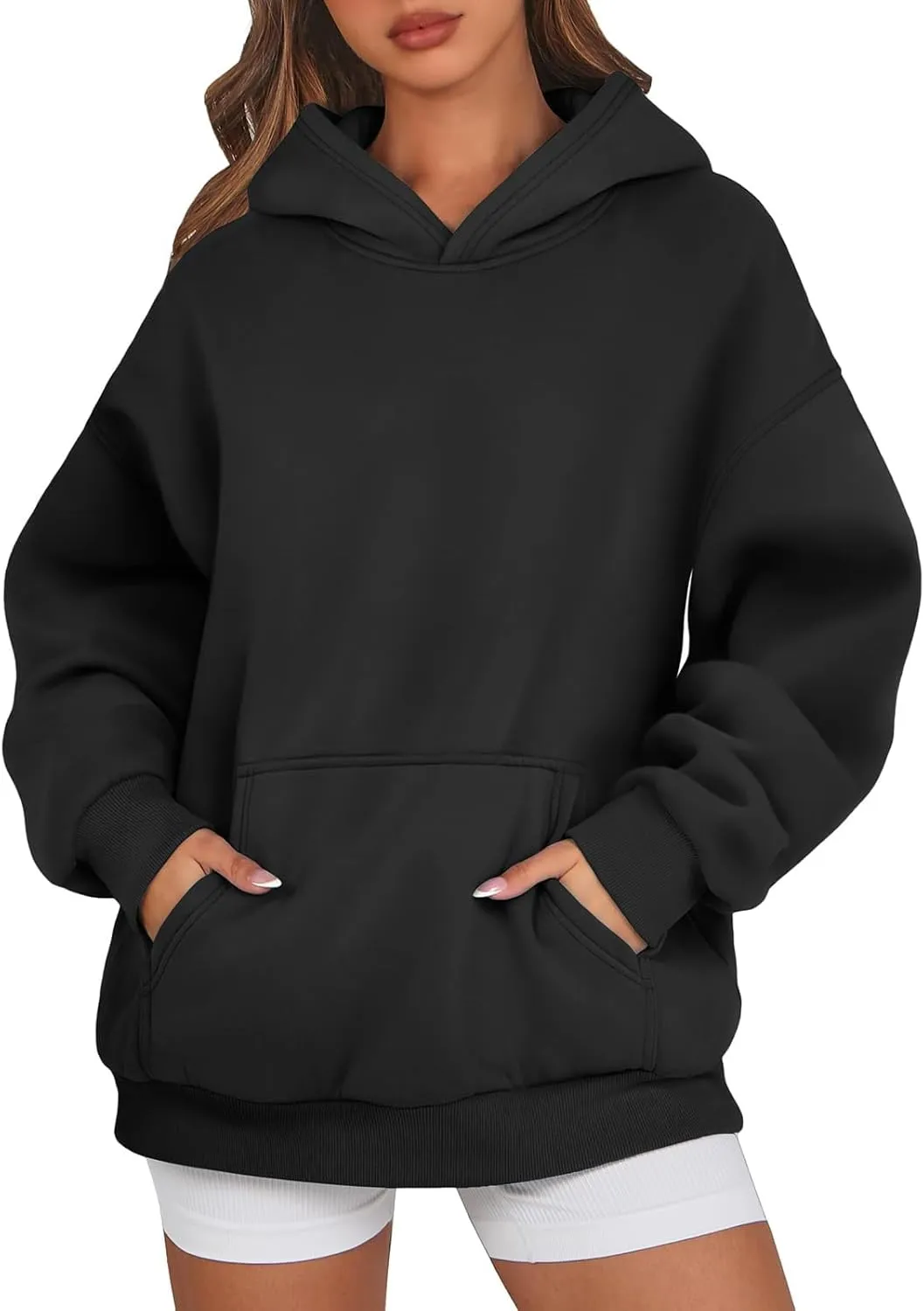 Oversized Hoodies for Women Fleece Plus Size Sweatshirts with Pocket Casual Pullover Tops Fall Winter Outfits