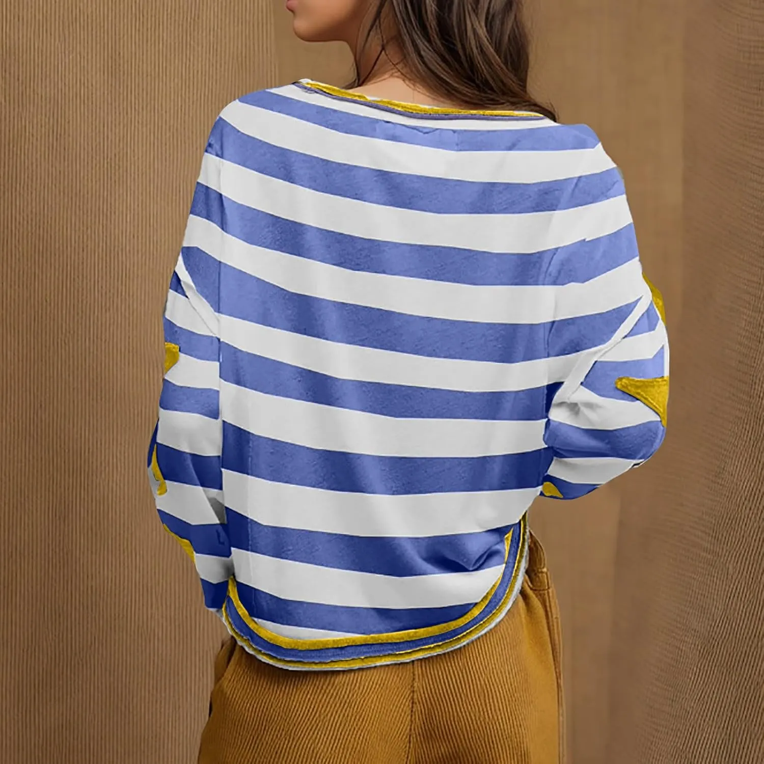 Oversized Star Sweatshirts For Women Fall Fashion 2024 Graphic Long Sleeve Crewneck Drop Shoulder Pullover Tops