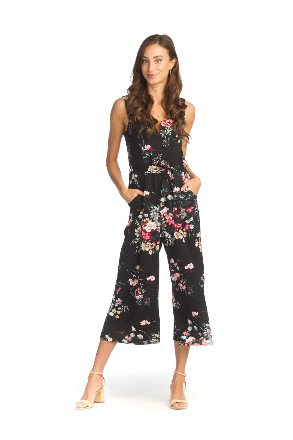 Papillon PP14837 Black Floral Jumpsuit