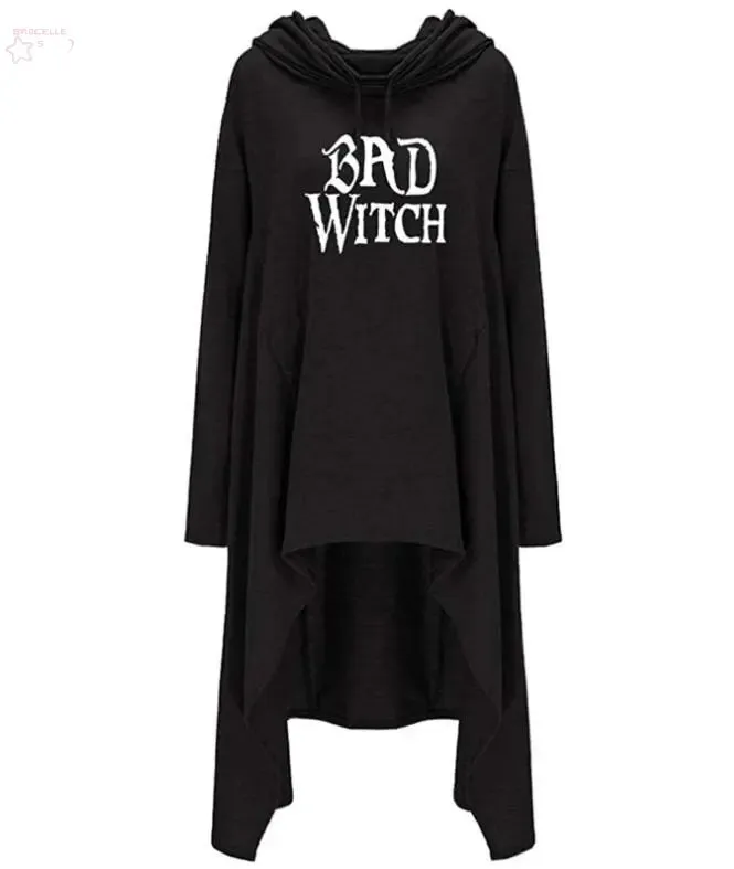 "Women’s Letter Print Hoodie – Long Irregular Sweatshirt"