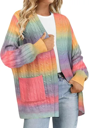 RITERA Womens Plus Size Cardigans Sweatershirts Coat Open Front Button Up Long Sleeeve Oversize Winter Outfit XL-5XL