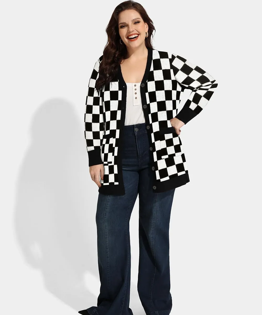 RITERA Womens Plus Size Cardigans Sweatershirts Coat Open Front Button Up Long Sleeeve Oversize Winter Outfit XL-5XL