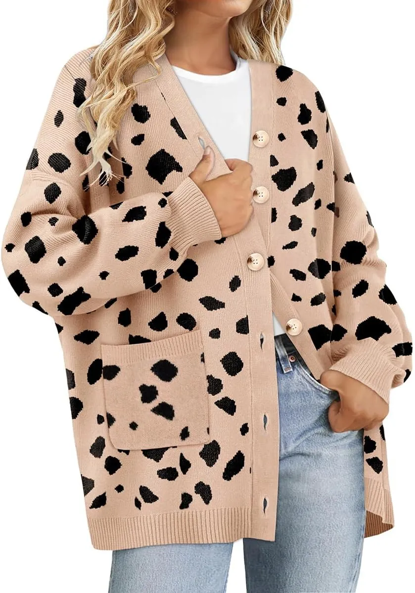 RITERA Womens Plus Size Cardigans Sweatershirts Coat Open Front Button Up Long Sleeeve Oversize Winter Outfit XL-5XL