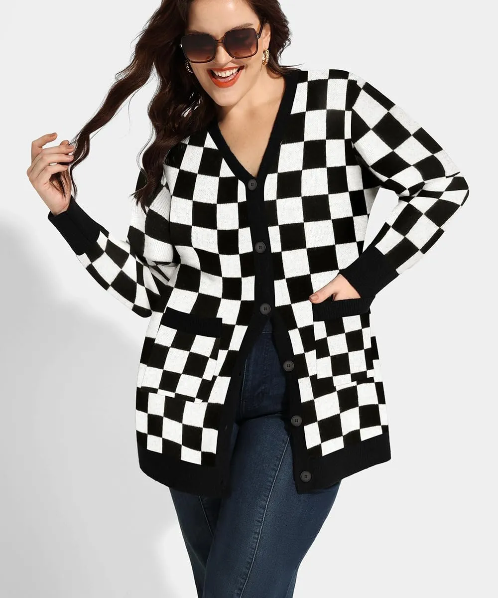 RITERA Womens Plus Size Cardigans Sweatershirts Coat Open Front Button Up Long Sleeeve Oversize Winter Outfit XL-5XL