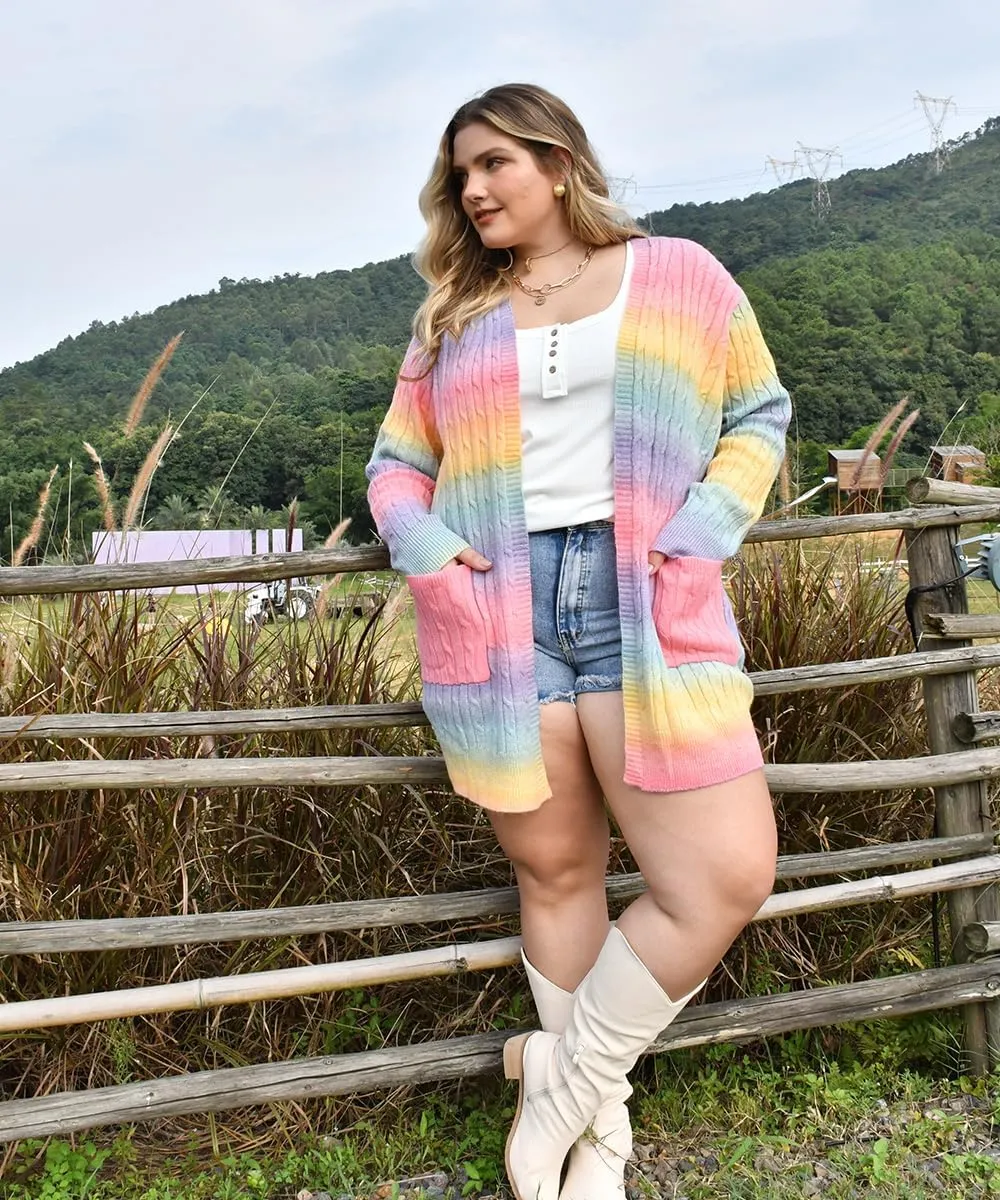 RITERA Womens Plus Size Cardigans Sweatershirts Coat Open Front Button Up Long Sleeeve Oversize Winter Outfit XL-5XL