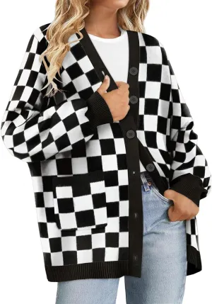 RITERA Womens Plus Size Cardigans Sweatershirts Coat Open Front Button Up Long Sleeeve Oversize Winter Outfit XL-5XL