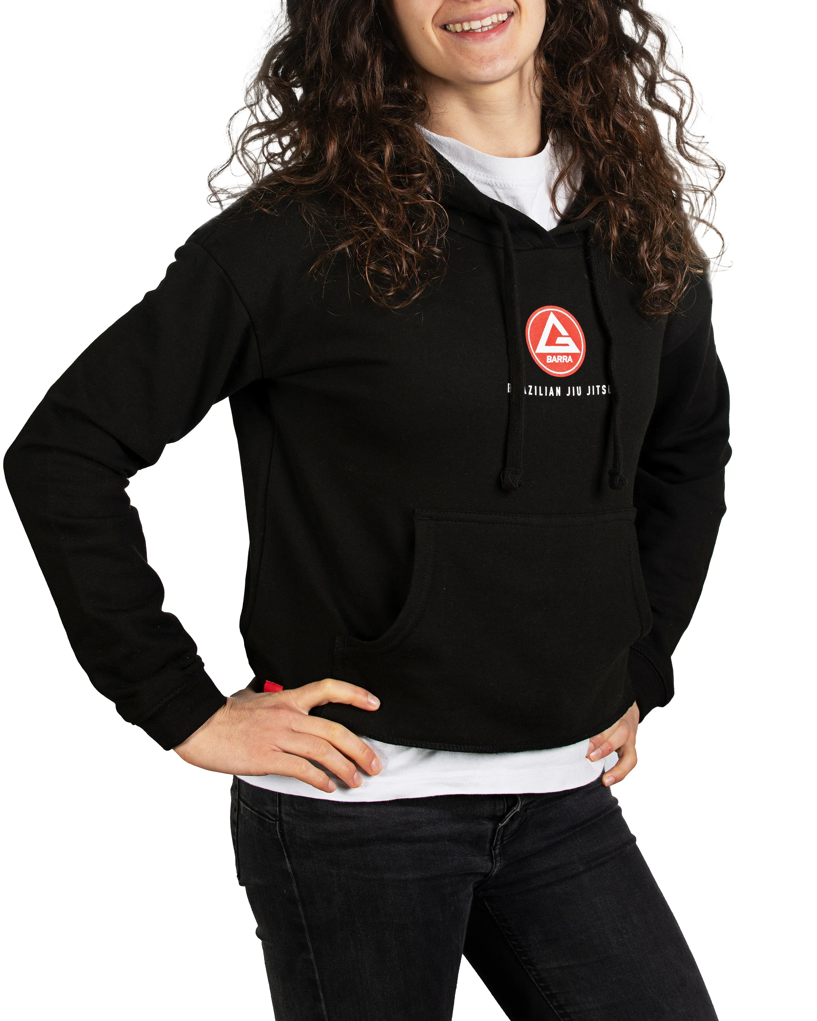 RS Classic Womens Cropped Pocket Hoodie - Black