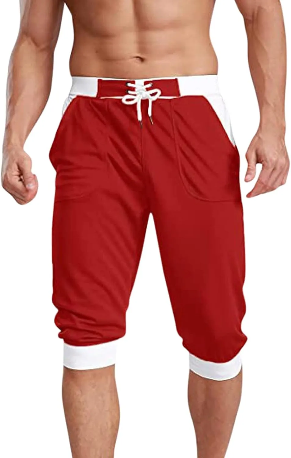 Shorts Men Athletic Men's Patchwork Slim fit 5 Inch Inseam Gym Shorts Running Shorts Basketball Shorts with Drawtring