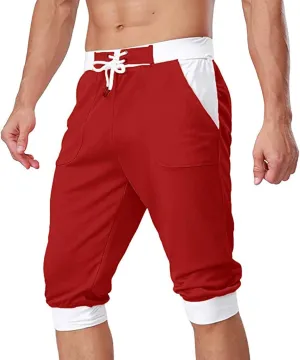 Shorts Men Athletic Men's Patchwork Slim fit 5 Inch Inseam Gym Shorts Running Shorts Basketball Shorts with Drawtring