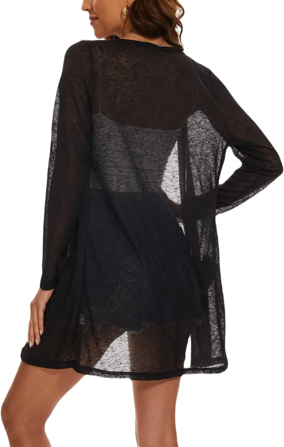 Spicy Sandia Sheer Summer Cardigans for Women Lightweight Open Front Long Sleeve Light Weight Duster Spring Trendy