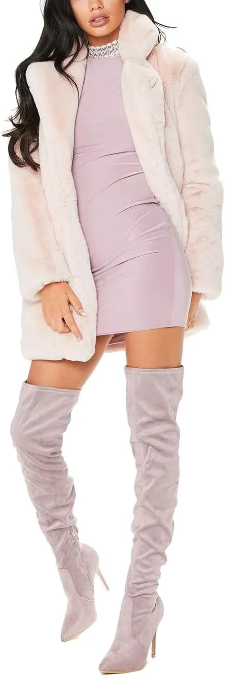 TOPONSKY Womens Winter Warm Lapel Faux Fur With Inner Lining & Buttons Coats