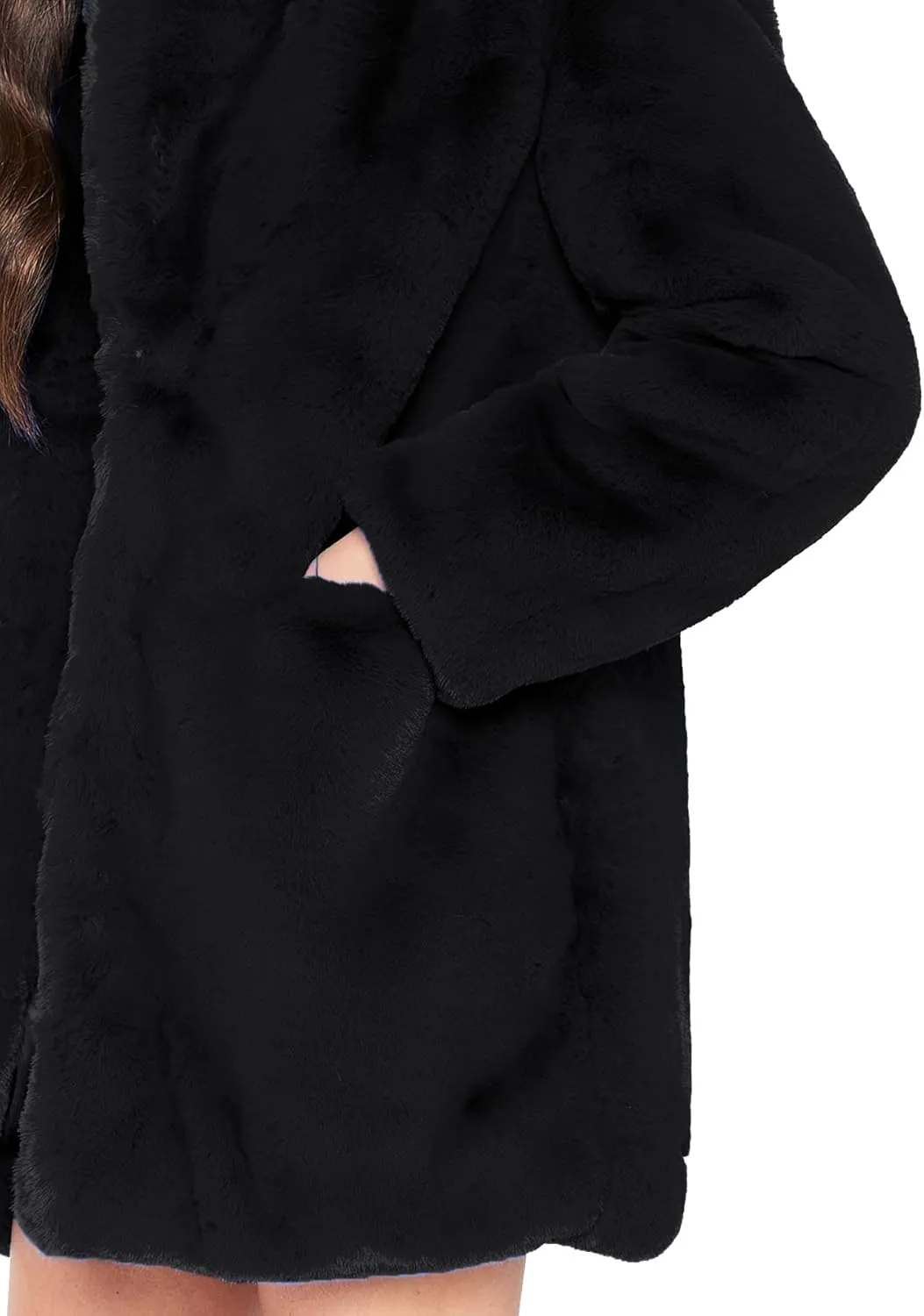 TOPONSKY Womens Winter Warm Lapel Faux Fur With Inner Lining & Buttons Coats
