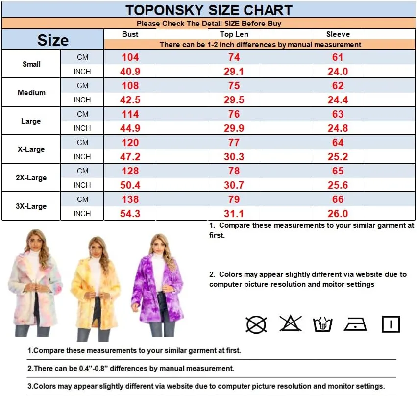 TOPONSKY Womens Winter Warm Lapel Faux Fur With Inner Lining & Buttons Coats