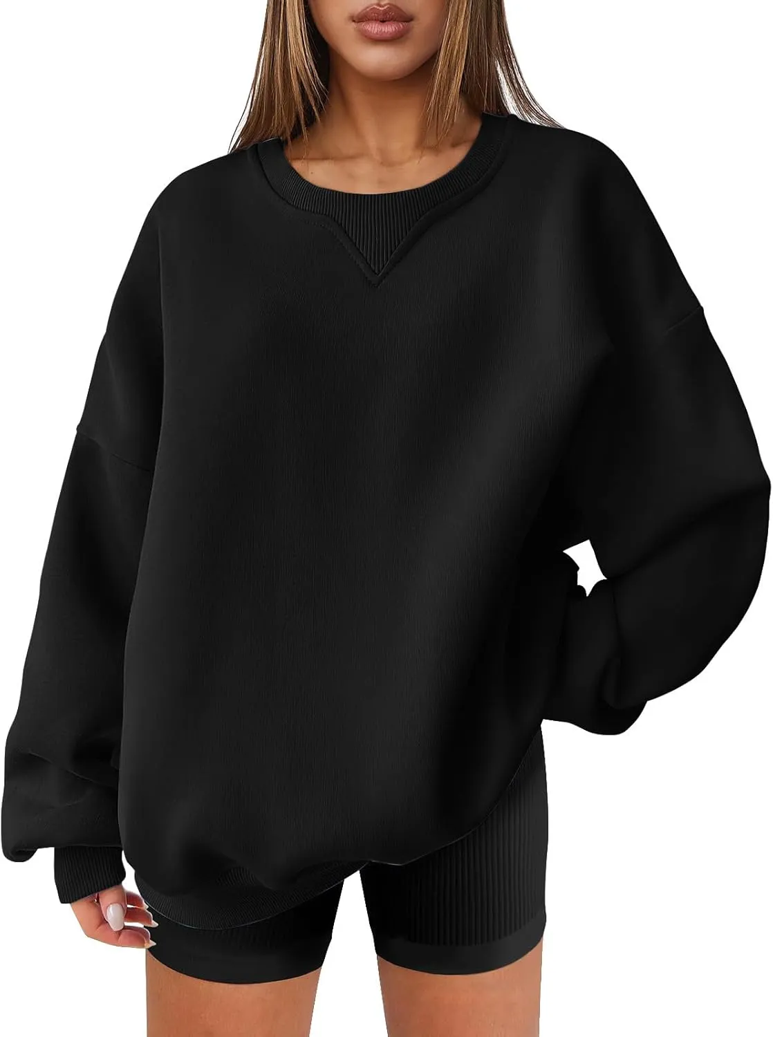 Women Plus Size Sweatshirts Oversized Long Sleeve Crew Neck Pullover Tops Casual Fall Fashion Hoodies