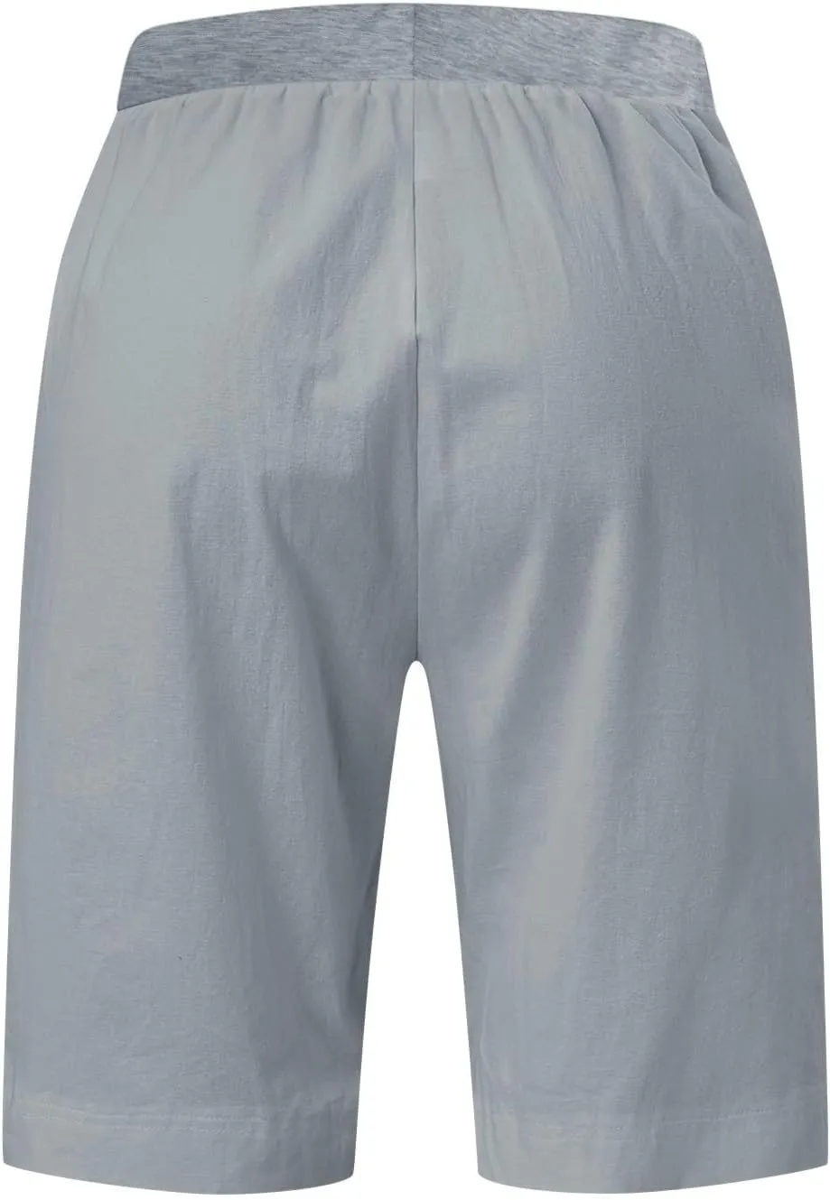 Womens 2024 Summer Casual Shorts Cotton and Linen Wide Leg Athletic Shorts Solid Buttons Sweat Cycling Short Pants 2024