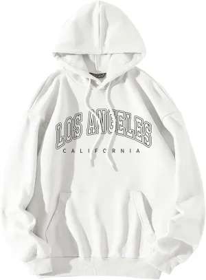 Women's Graphic Oversized Hooded Sweatshirts Fashion Cute Los Angeles California Teen Baggy Vintage Hoodies