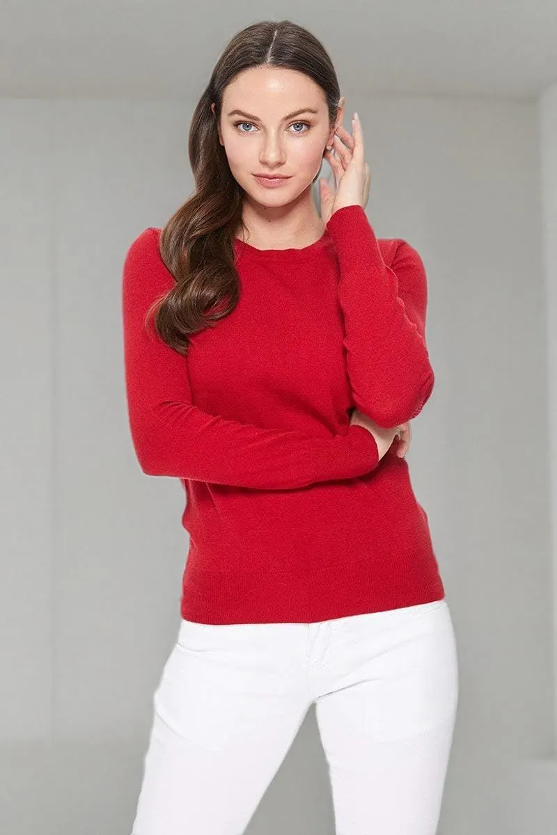 YEMAK Women's Knit Sweater Pullover  Long Sleeve Crewneck Basic Classic Casual Knitted Soft Lightweight T-Shirt Top